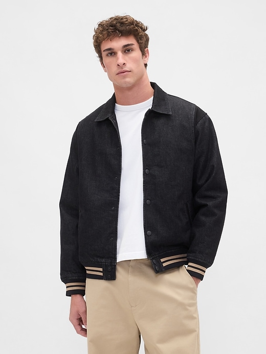 veste en jean universitaire oversize