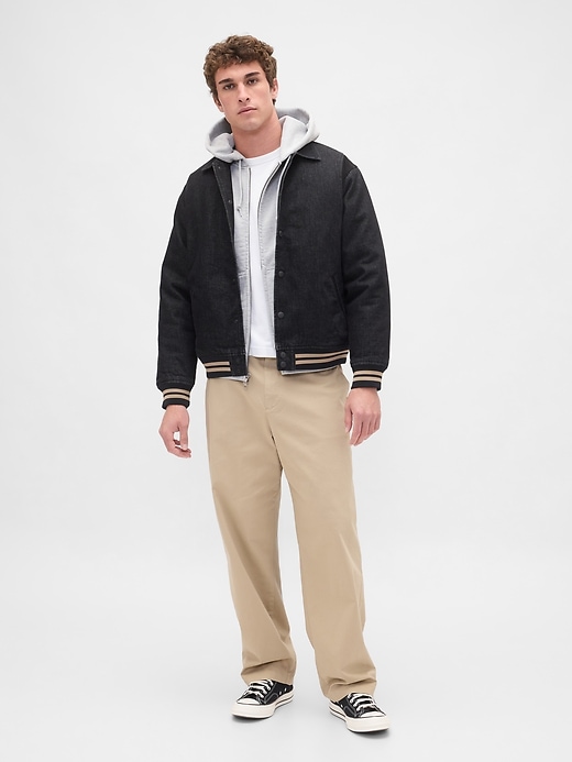 veste en jean universitaire oversize