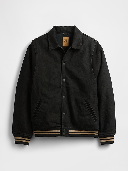 veste en jean universitaire oversize