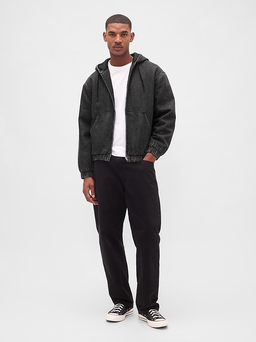 sweat à capuche zippé en denim ultra-doux doublé sherpa