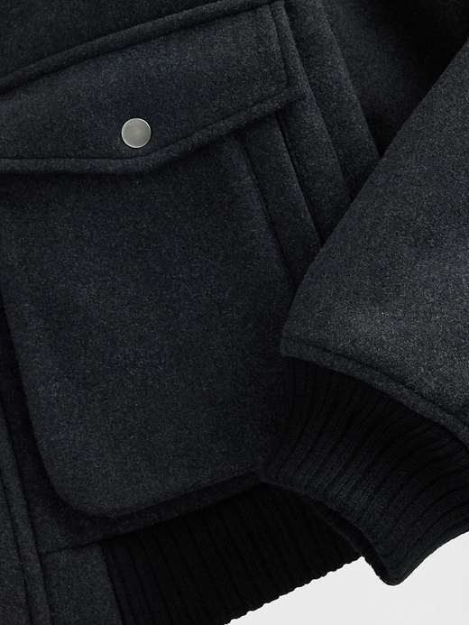 blouson bomber décontracté en laine mélangée