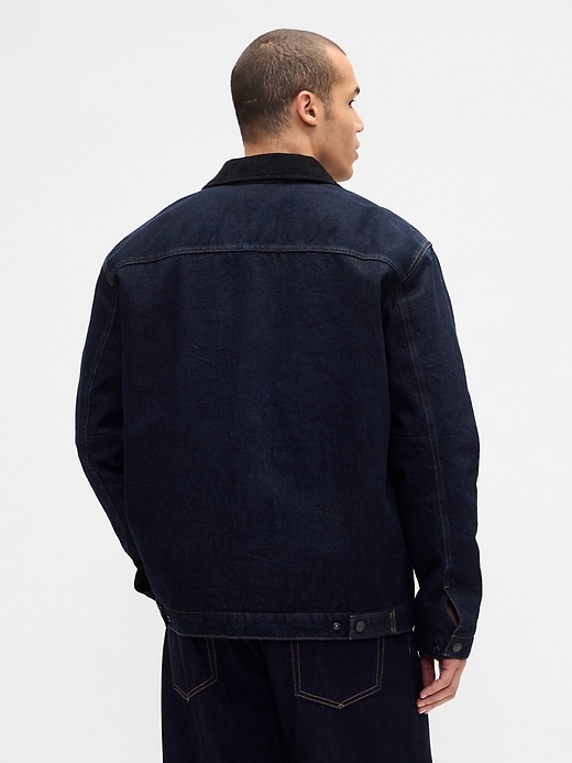 veste de travail zippée doublée en denim