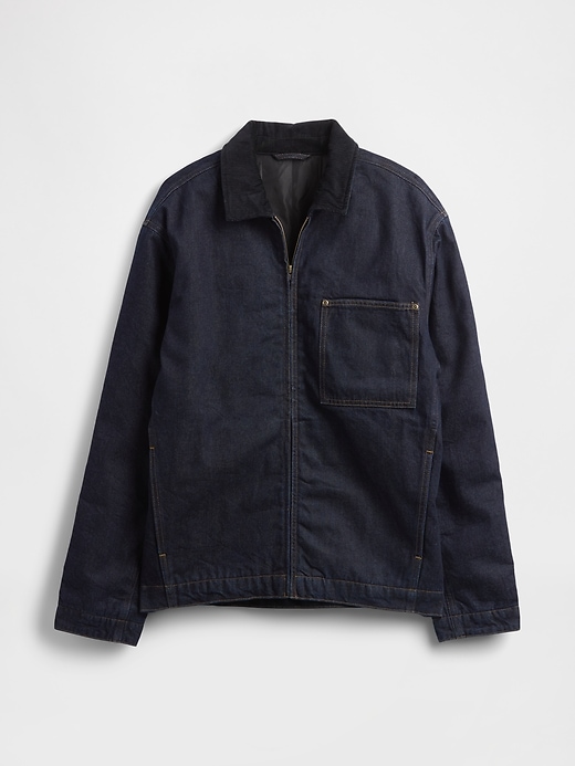 veste de travail zippée doublée en denim