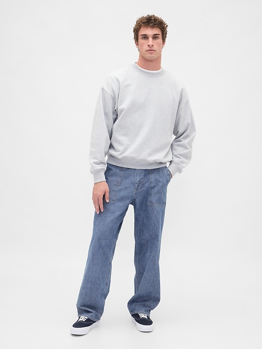 jean ample en chambray épais