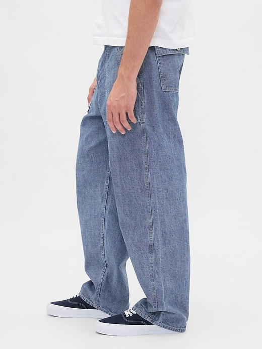 jean ample en chambray épais