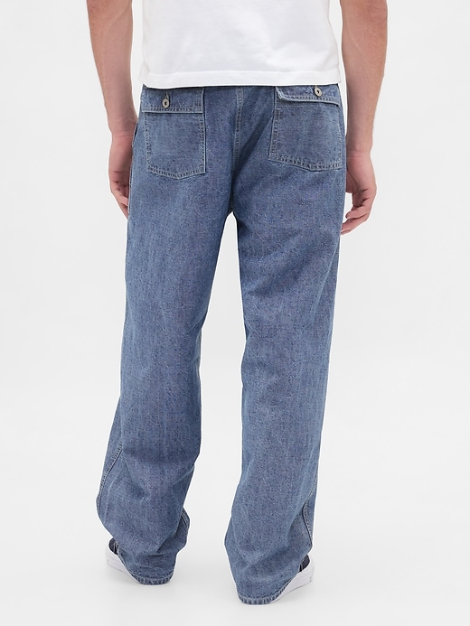 jean ample en chambray épais
