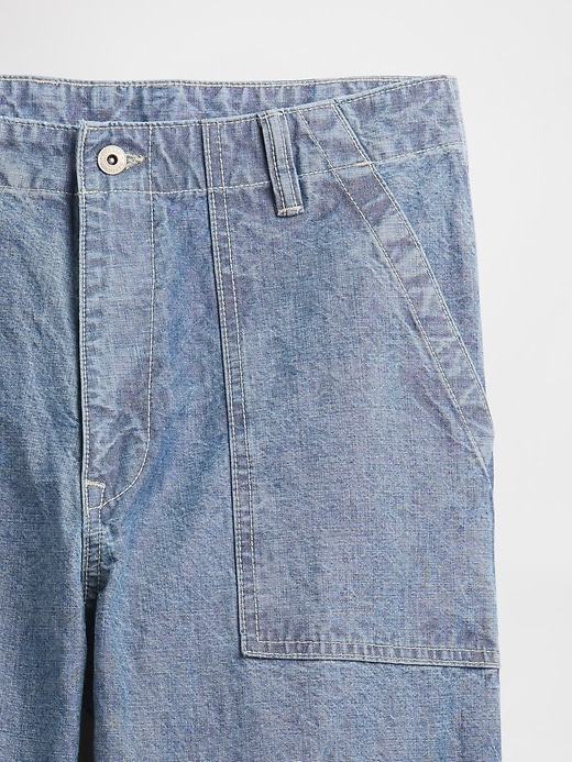 jean ample en chambray épais