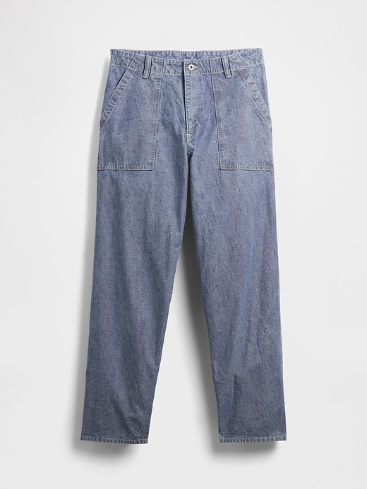 jean ample en chambray épais