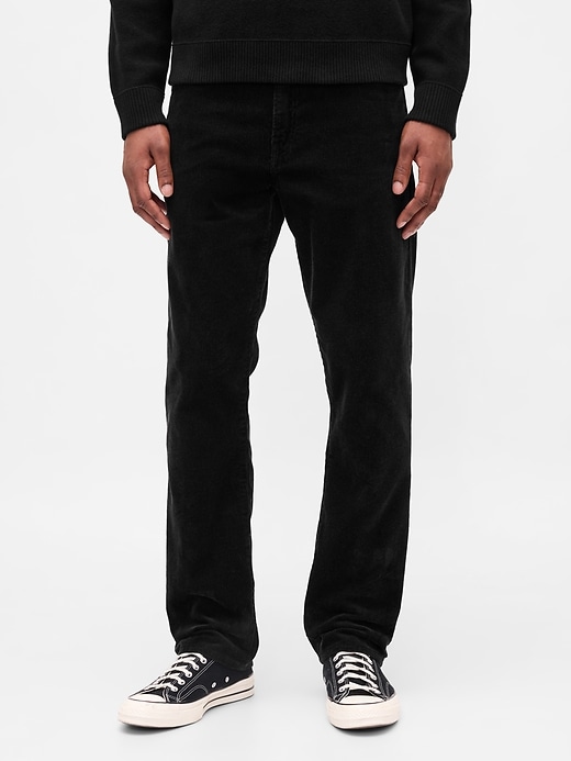 pantalon droit décontracté en velours côtelé