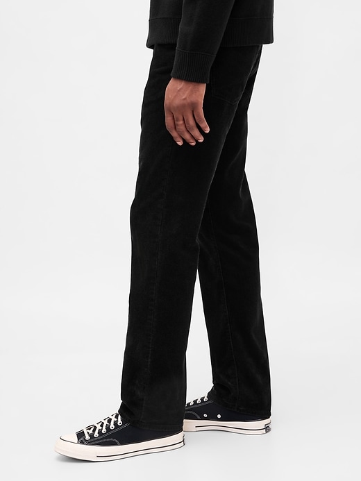pantalon droit décontracté en velours côtelé