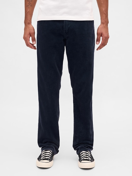 pantalon droit décontracté en velours côtelé