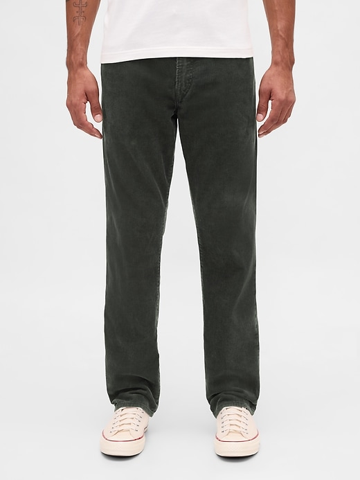 pantalon droit décontracté en velours côtelé