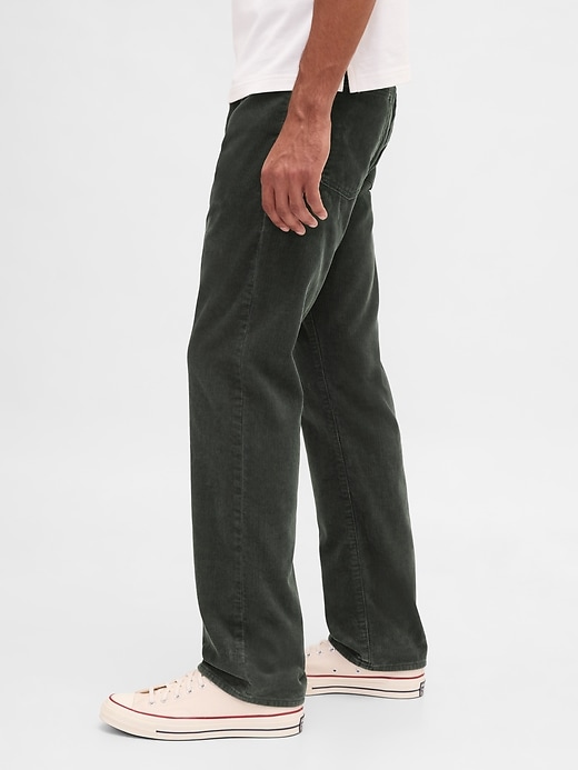 pantalon droit décontracté en velours côtelé