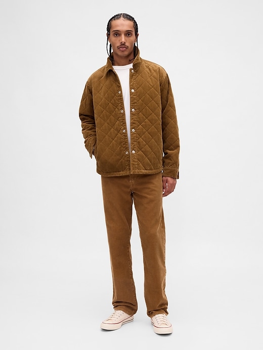 pantalon droit décontracté en velours côtelé