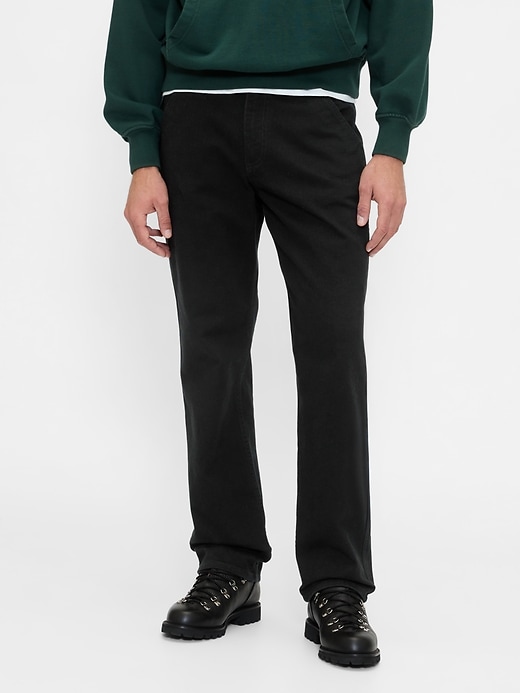 pantalon kaki utilitaire droit décontracté
