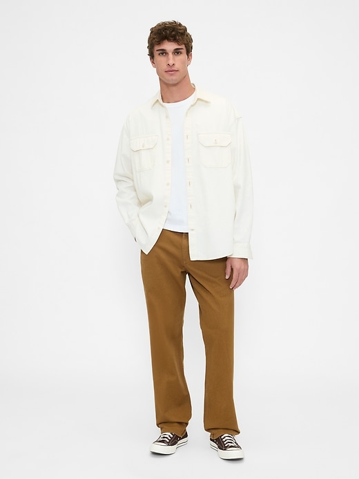 pantalon kaki utilitaire droit décontracté