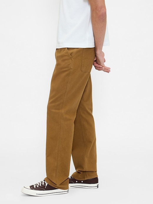 pantalon kaki utilitaire droit décontracté
