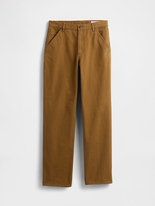 pantalon kaki utilitaire droit décontracté