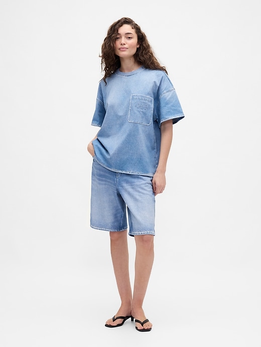 gap × bÉis short ample en denim tricoté pour adulte