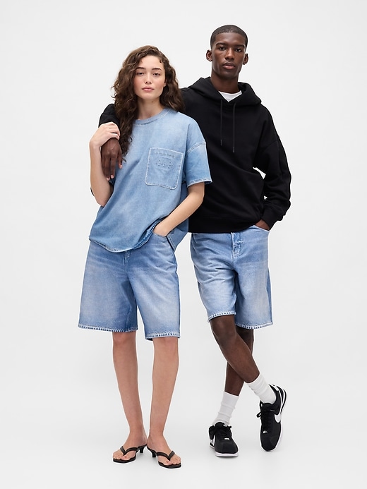 gap × bÉis short ample en denim tricoté pour adulte