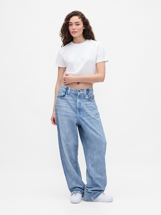 jean baggy en denim tricoté gap × bÉis