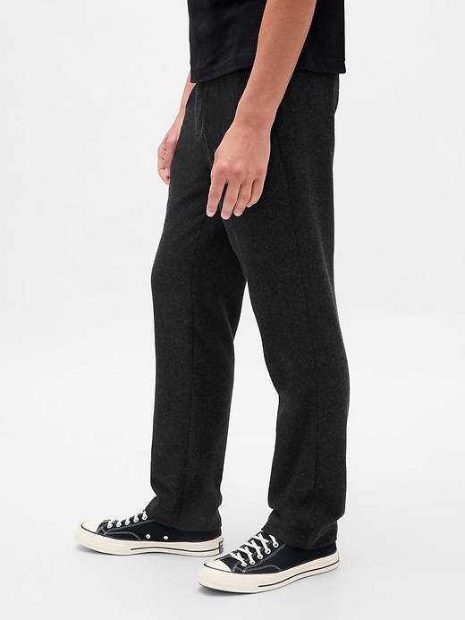 pantalon droit décontracté en laine mélangée