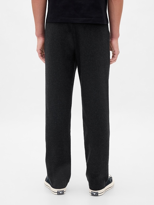 pantalon droit décontracté en laine mélangée