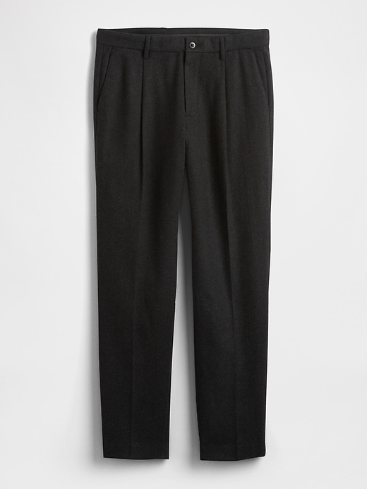 pantalon droit décontracté en laine mélangée