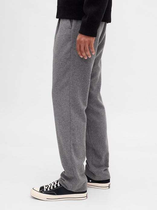 pantalon droit décontracté en laine mélangée