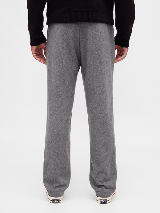 pantalon droit décontracté en laine mélangée