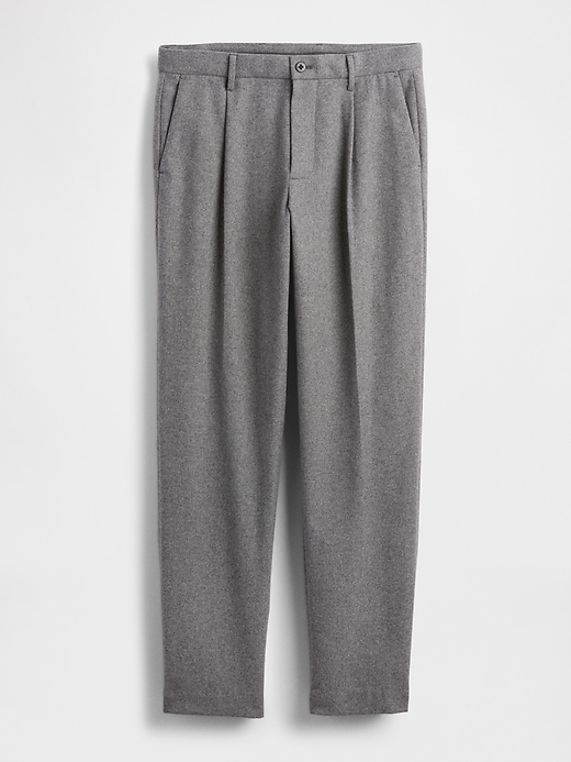 pantalon droit décontracté en laine mélangée
