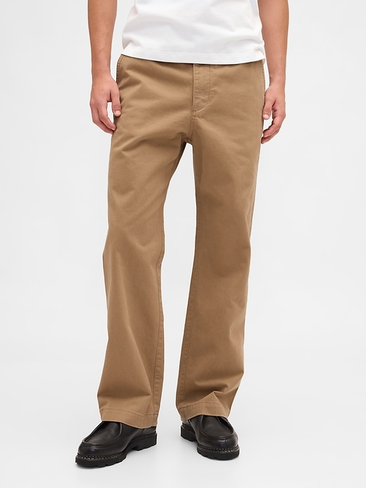 pantalon kaki ample en sergé épais des années 90