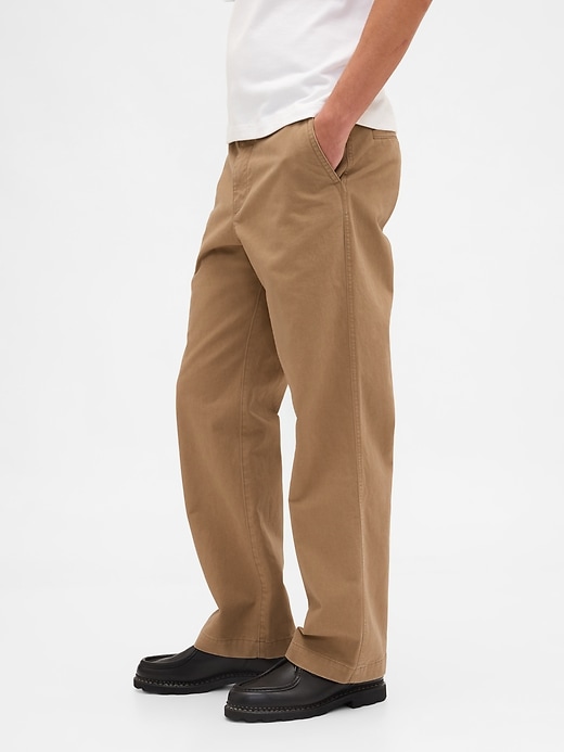 pantalon kaki ample en sergé épais des années 90