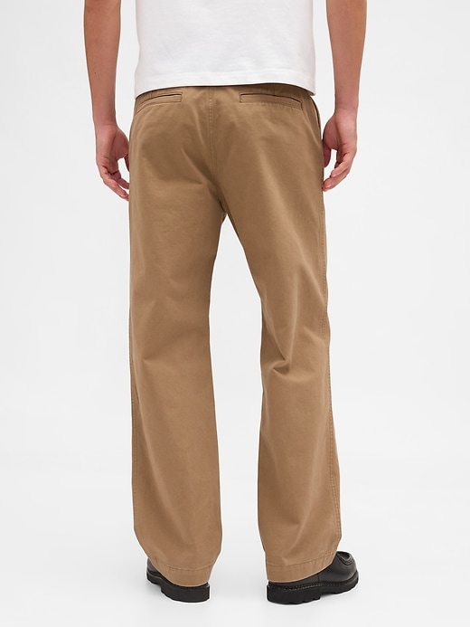 pantalon kaki ample en sergé épais des années 90