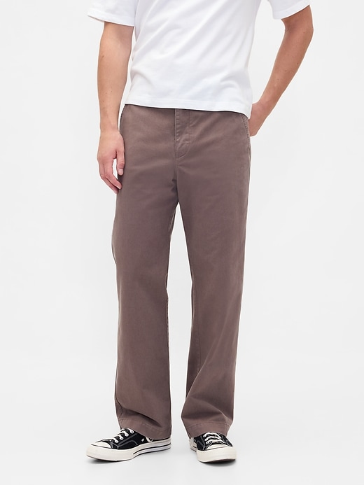 pantalon kaki ample en sergé épais des années 90