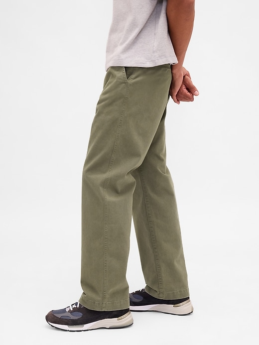 pantalon kaki ample en sergé épais des années 90