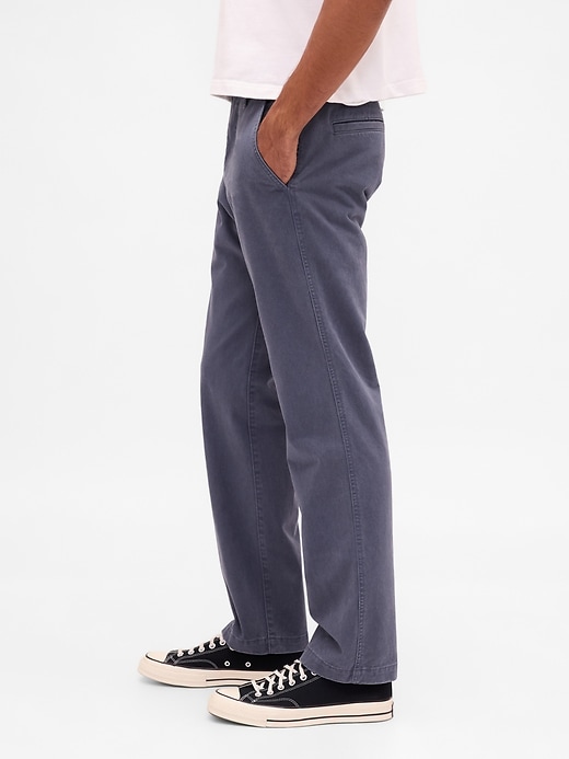 pantalons kaki droits décontractés en sergé épais