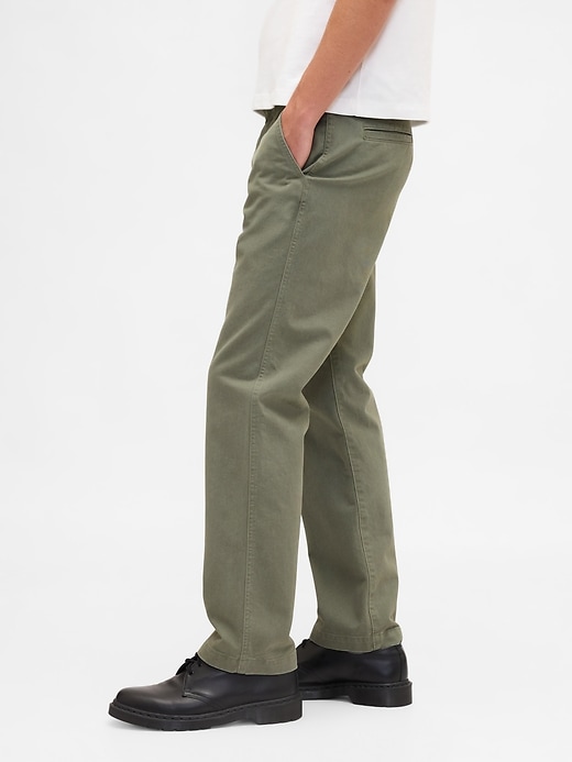 pantalons kaki droits décontractés en sergé épais