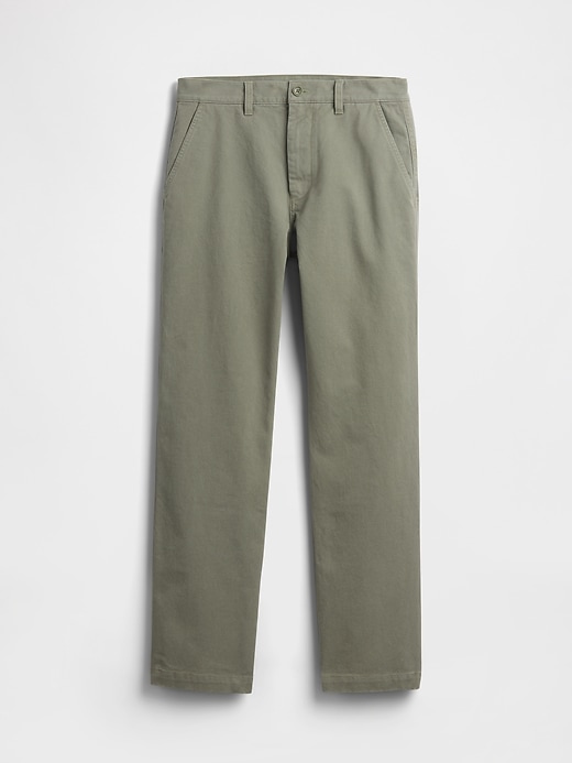 pantalons kaki droits décontractés en sergé épais