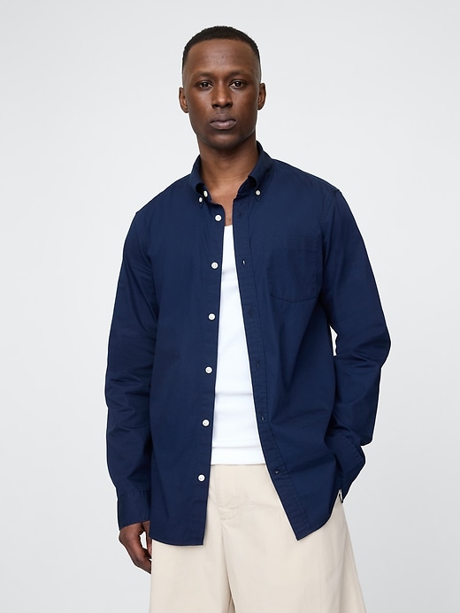 chemise classique en popeline de coton biologique