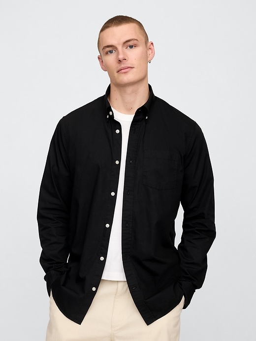 chemise classique en popeline de coton biologique