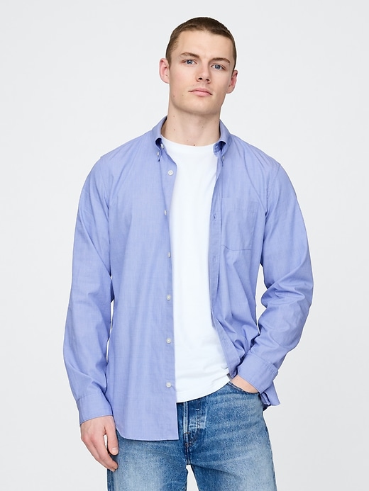 chemise classique en popeline de coton biologique