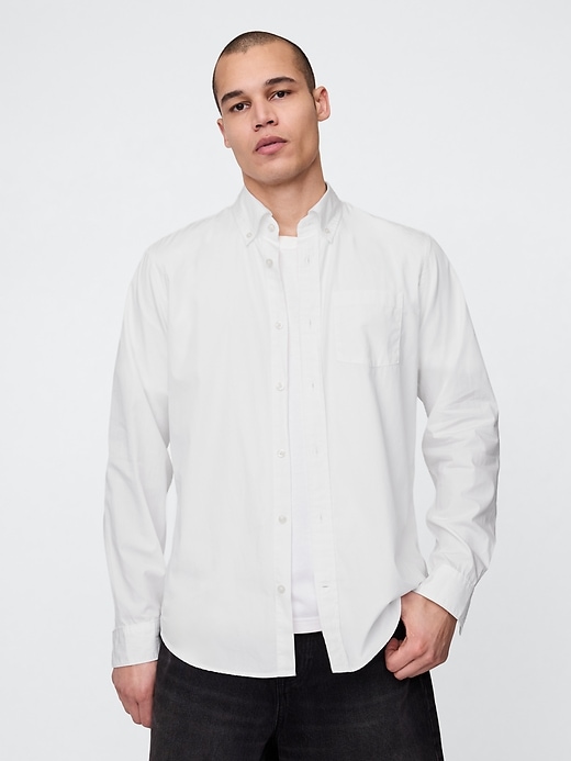chemise classique en popeline de coton biologique