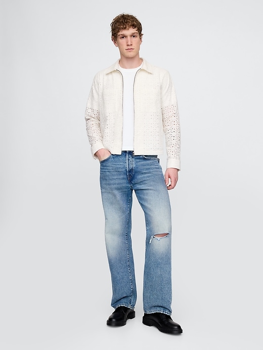 chemise à œillets en popeline avec poche zippée intégrale
