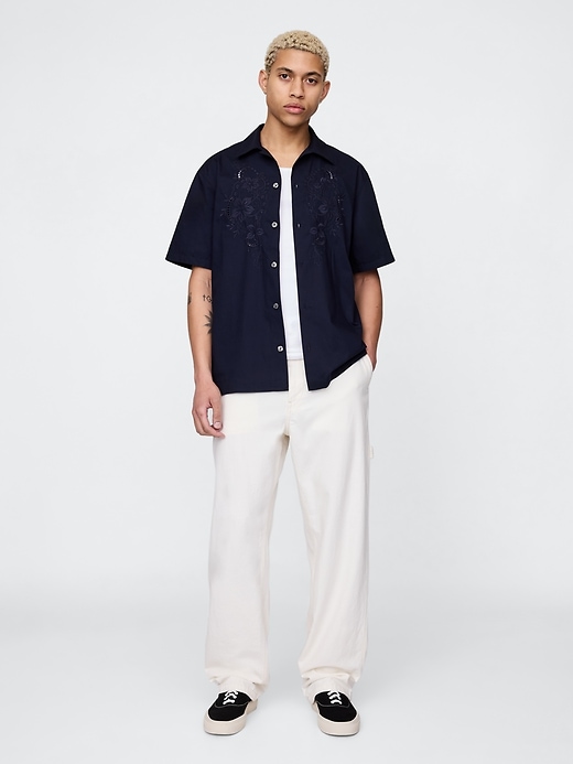 chemise en popeline à œillets
