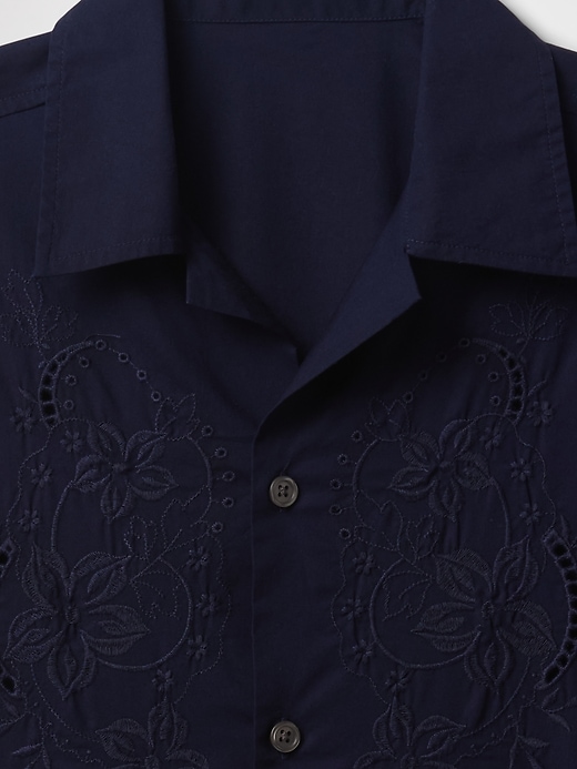 chemise en popeline à œillets