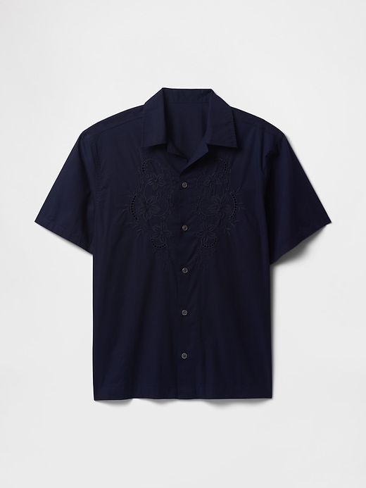 chemise en popeline à œillets