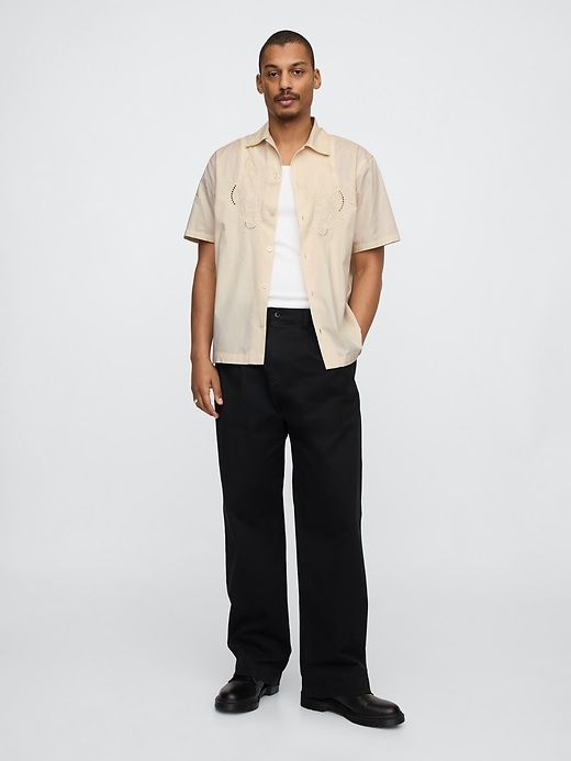 chemise en popeline à œillets