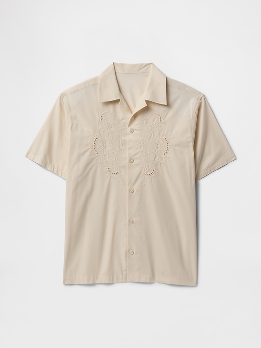 chemise en popeline à œillets