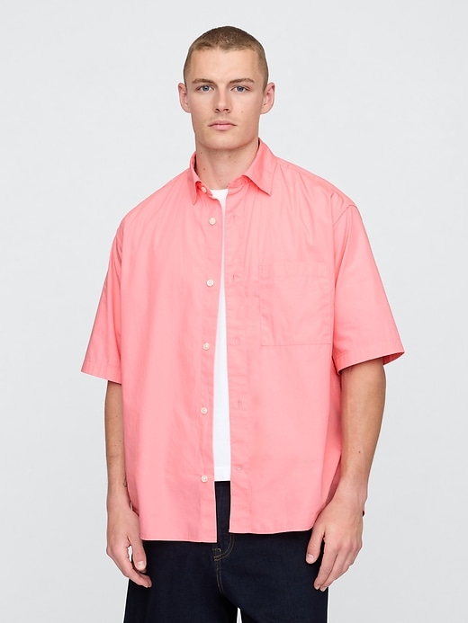 chemise oversize en popeline de coton biologique